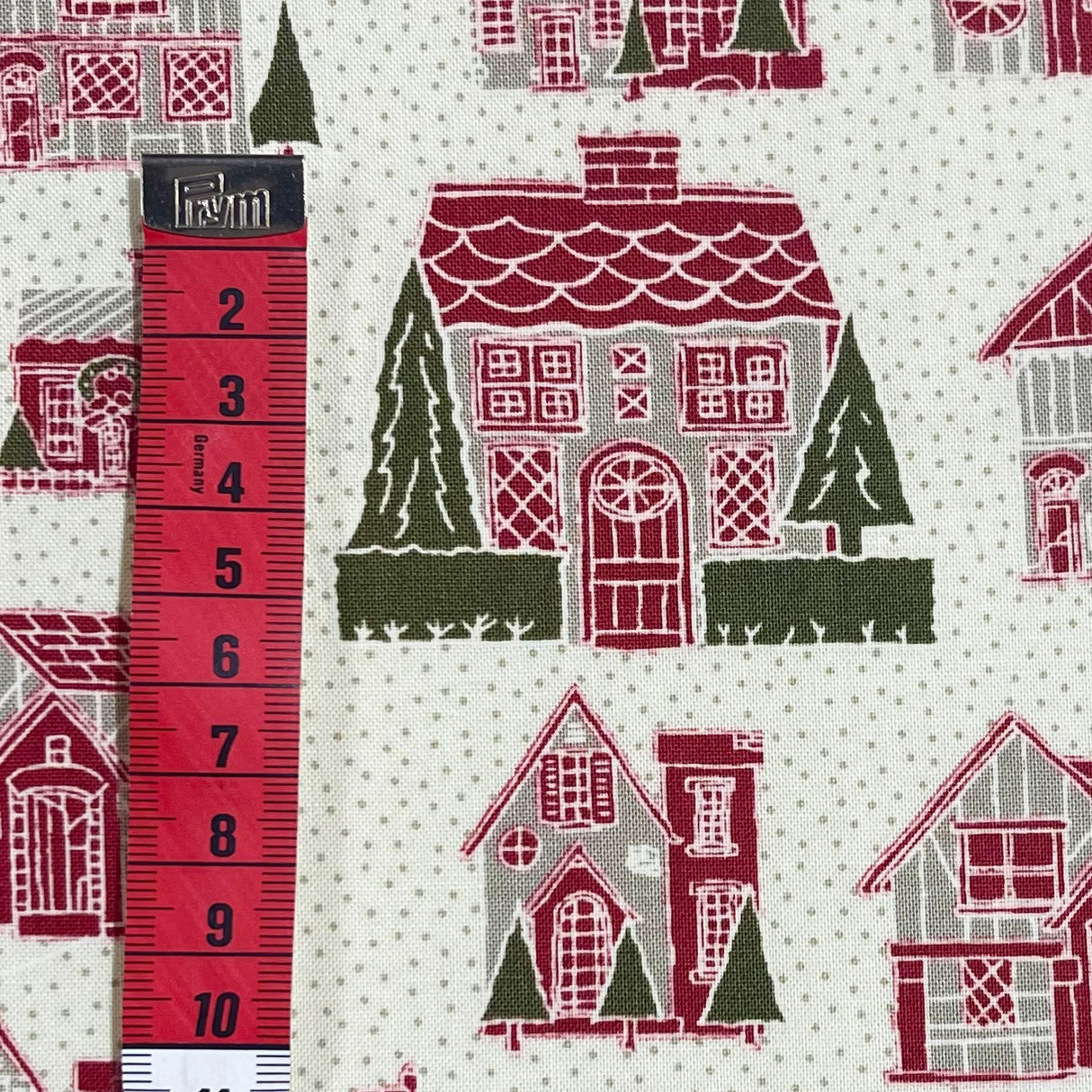 Petites Maisons De Noël Fabric EOB | French General | Moda M13790.12