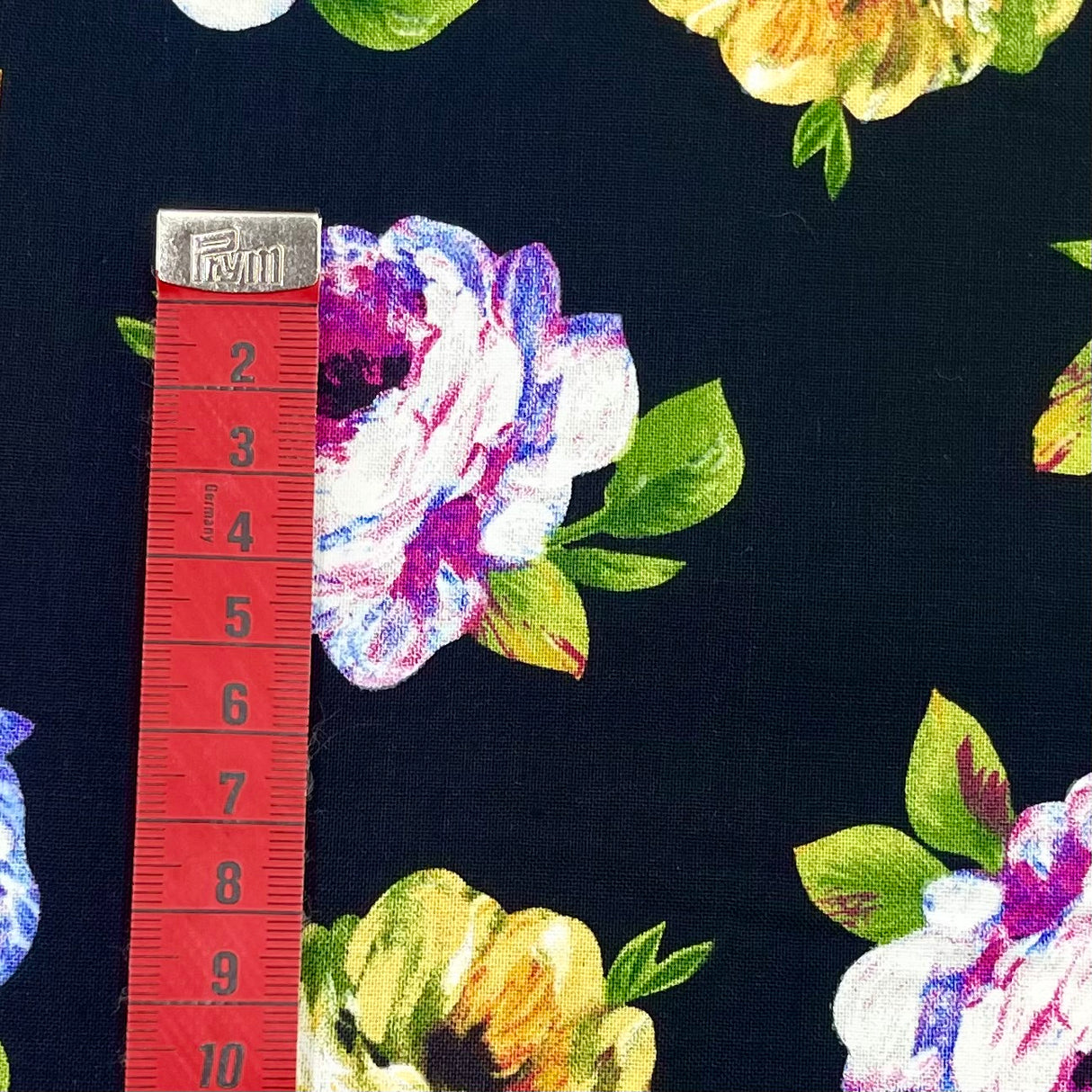 Rosa Floral – Perfect Painterly Blooms Cotton Quilting Fabric by Michael Miller MM-CX6887.Black