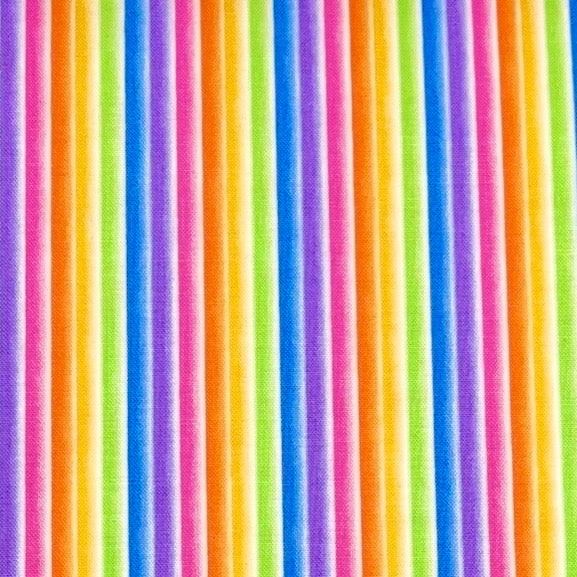 Rainbow Stripe Cotton Fabric – Michael Miller, MM-CX8323
