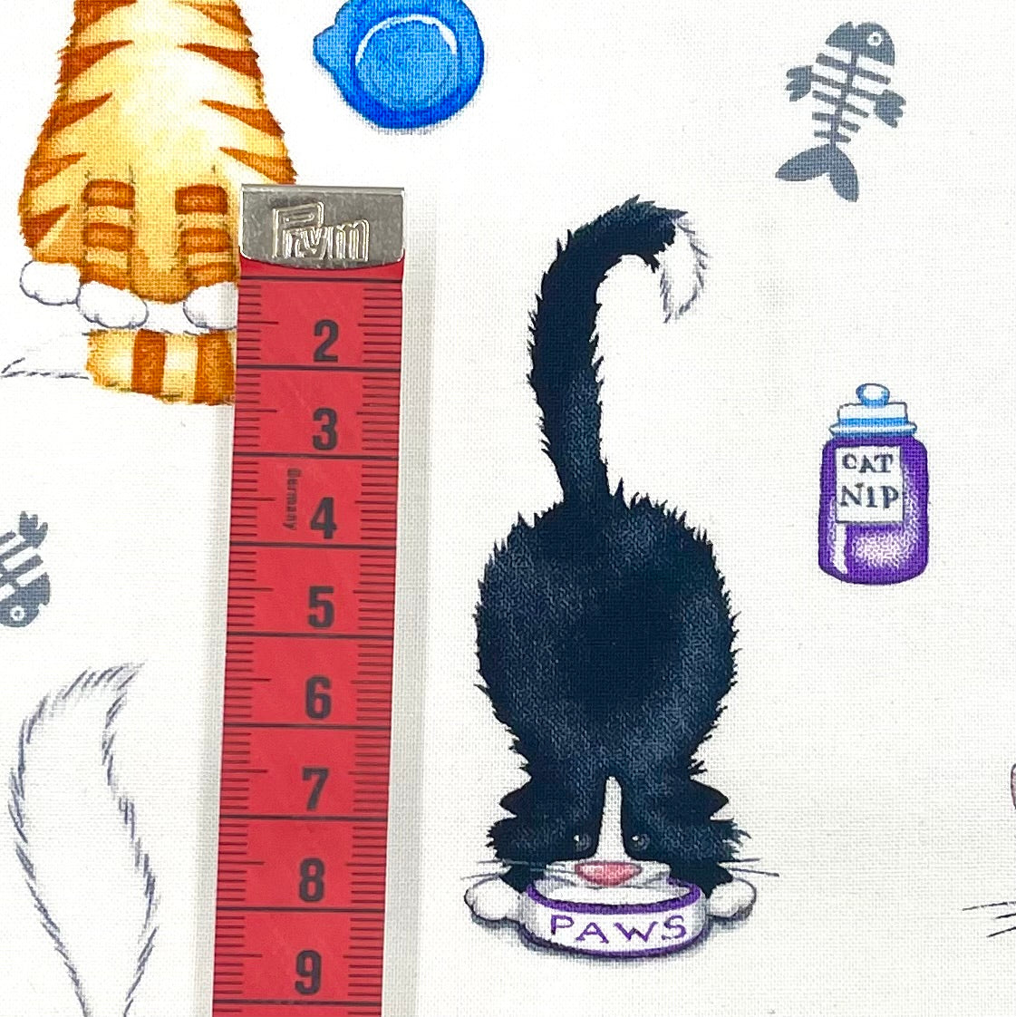 Cats Meow Fabric – Stacked Cats on White, 100% Cotton, Henry Glass HG1141.11