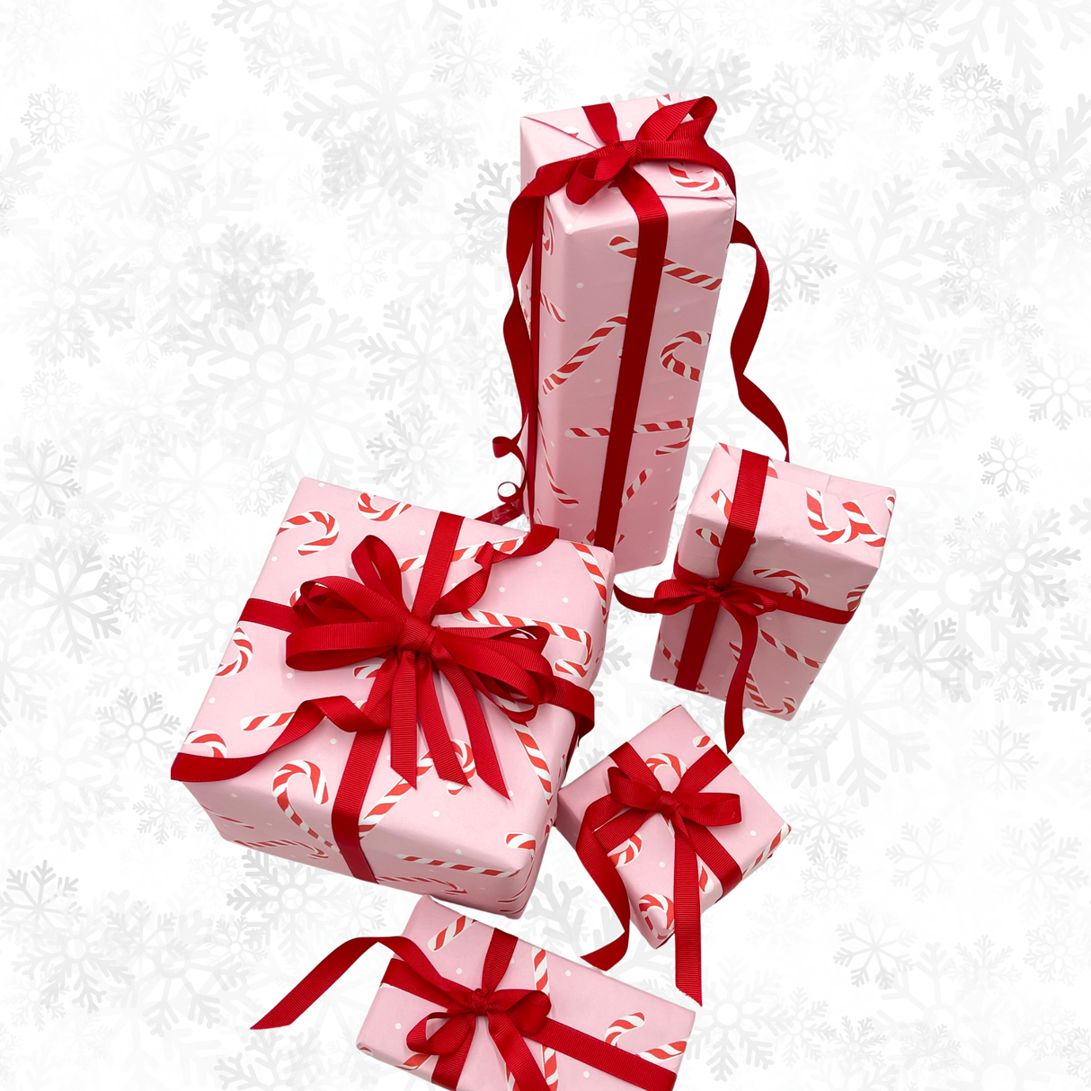 Candy Cane Pink Gift Wrapping Paper – 80gsm, 60cm Wide | Festive Christmas Wrap