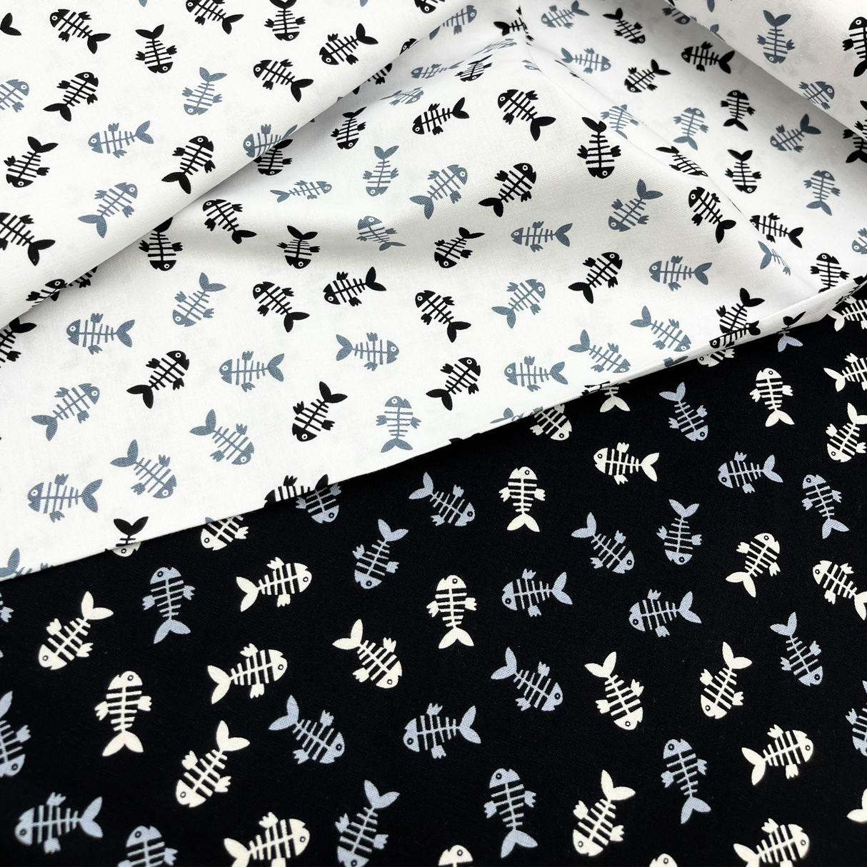 Cats Meow Black Fish Bones Fabric – 100% Cotton Quilting Fabric by Henry Glass (SKU: HG-1142.99Black)