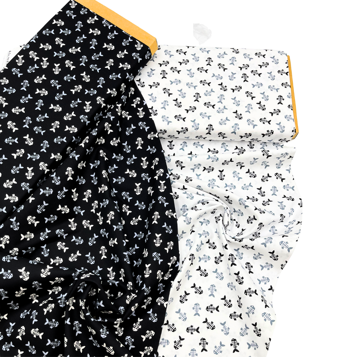 Cats Meow Black Fish Bones Fabric – 100% Cotton Quilting Fabric by Henry Glass (SKU: HG-1142.99Black)