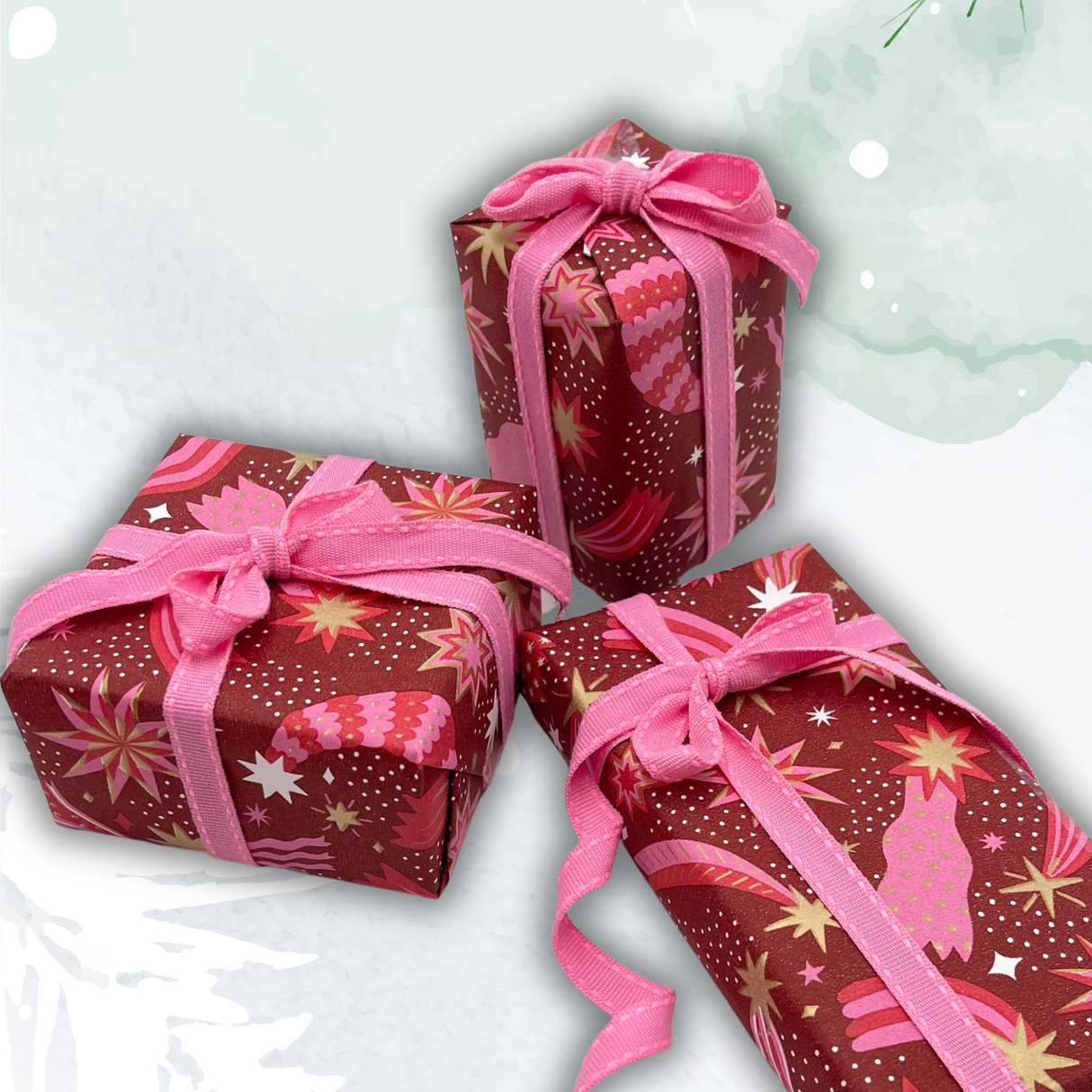 Cottage Pink Stitch Ribbon – 10mm Gift Ribbon