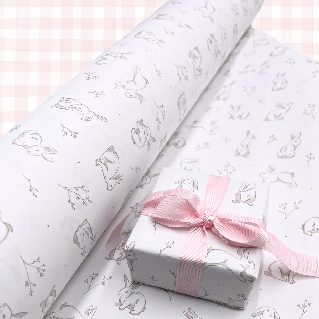 Cottontail Gift Wrapping Paper | Grey Bunny Design | 60cm Wide