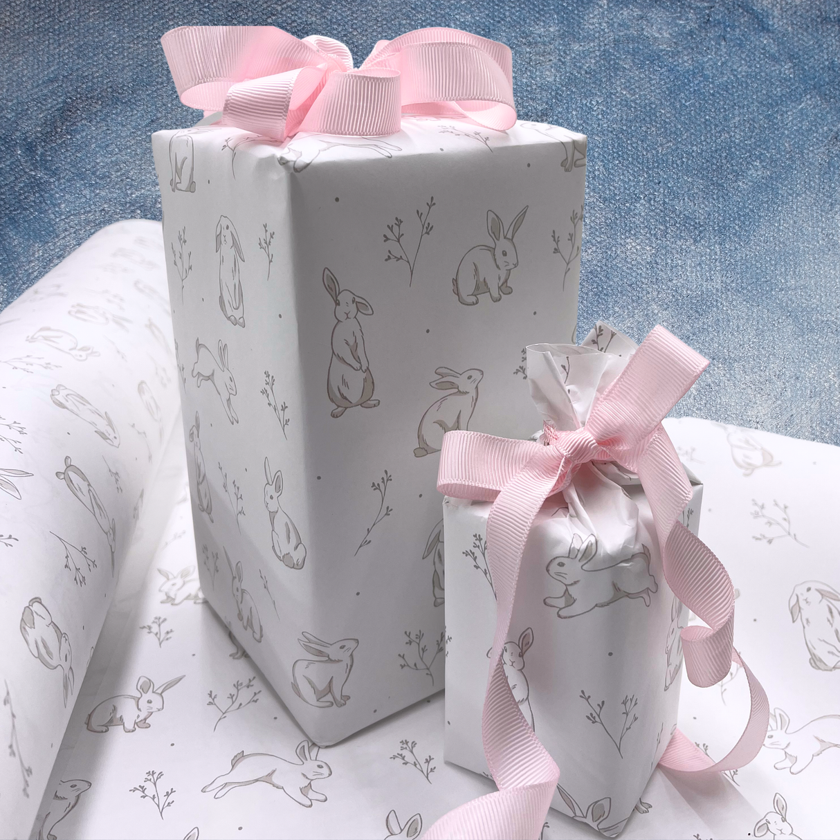 Cottontail Gift Wrapping Paper | Grey Bunny Design | 60cm Wide