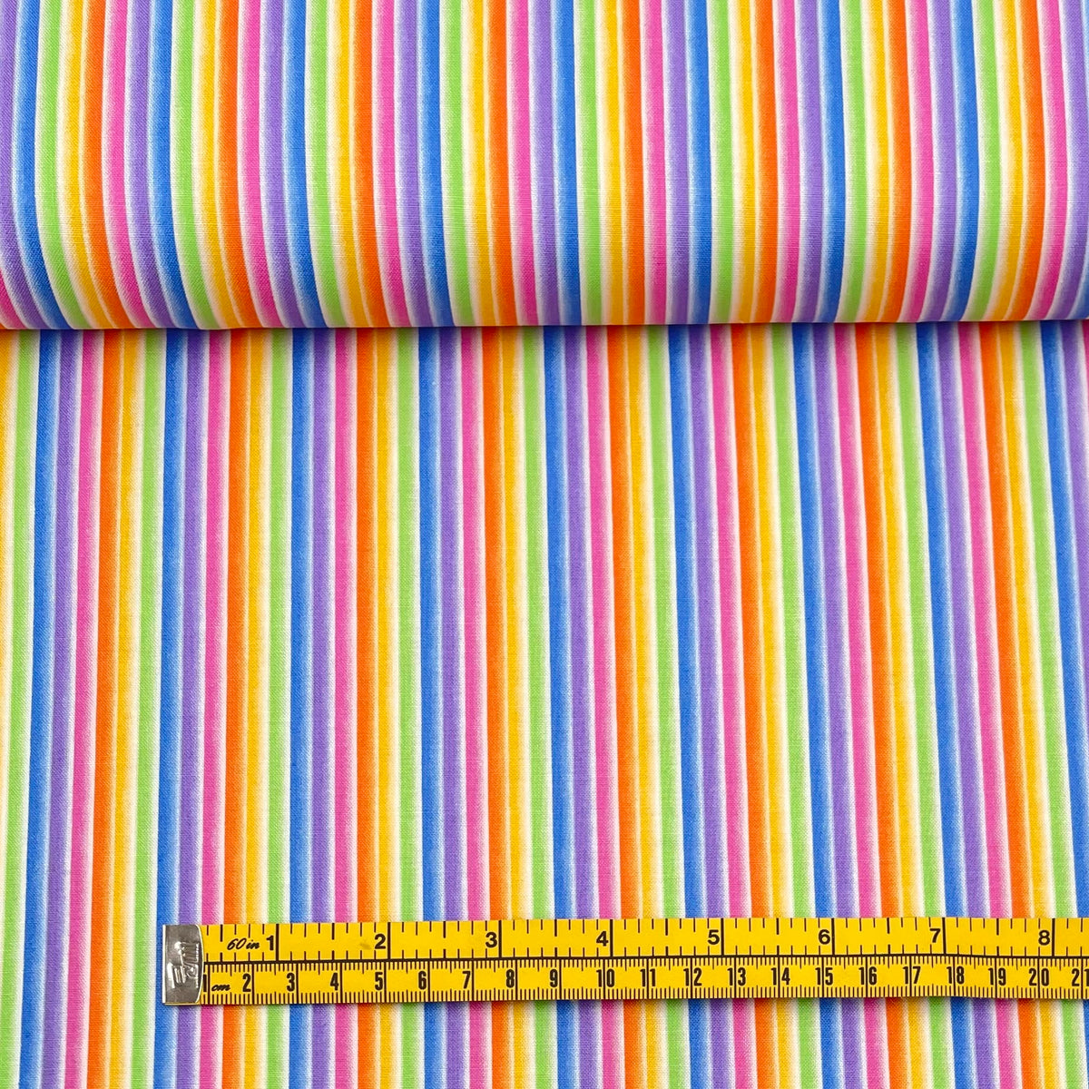 Rainbow Stripe Cotton Fabric – Michael Miller, MM-CX8323