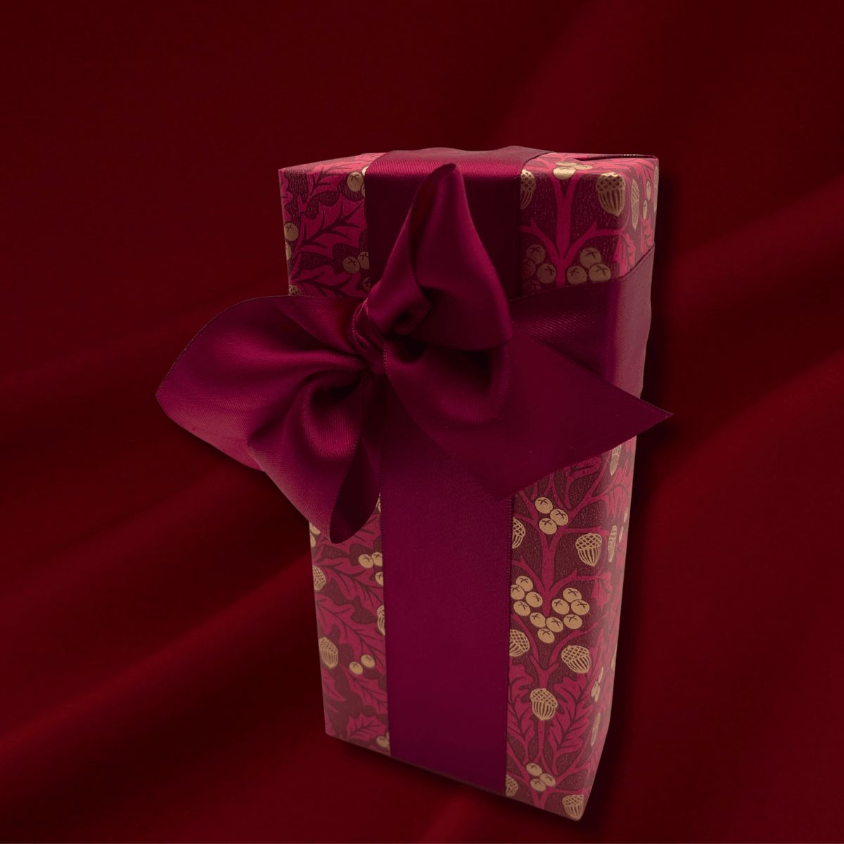 Harvest Burgundy Gift Wrapping Paper – Acorn & Foliage Christmas Wrap