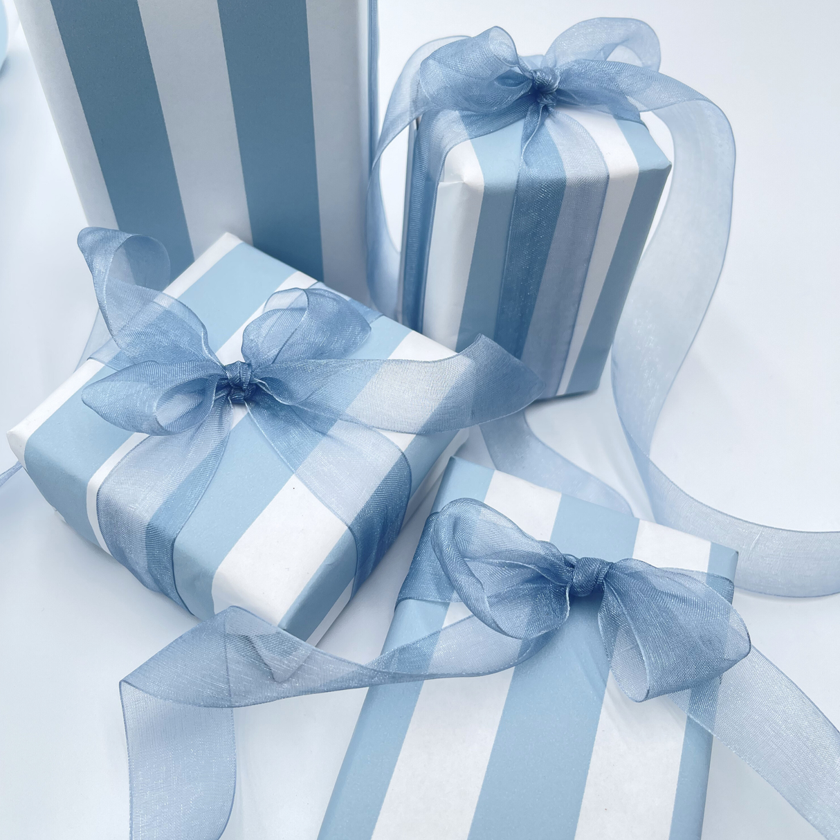 French Blue Pavilion - Eco-Friendly Gift Wrapping Paper - 60cm Wide