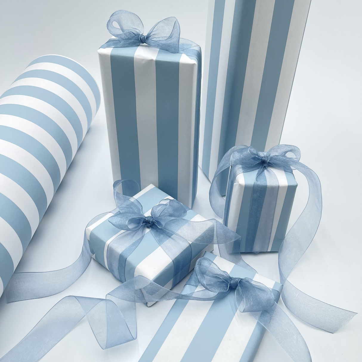 French Blue Pavilion - Eco-Friendly Gift Wrapping Paper - 60cm Wide