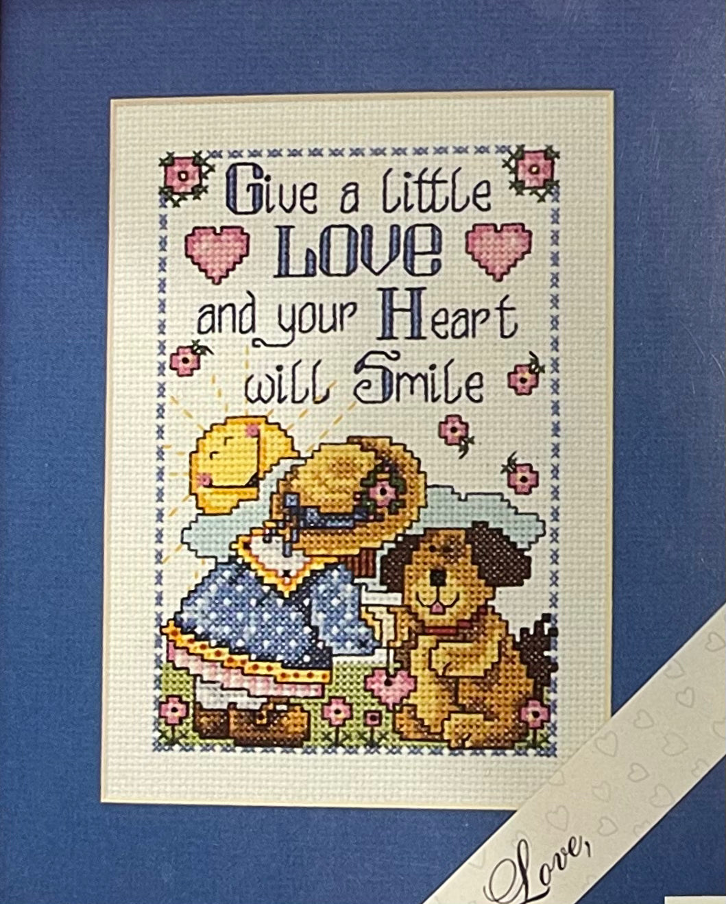 Cross Stitch Kit – Give a Little Love – Puppy Love Expressions – Bucilla 42492
