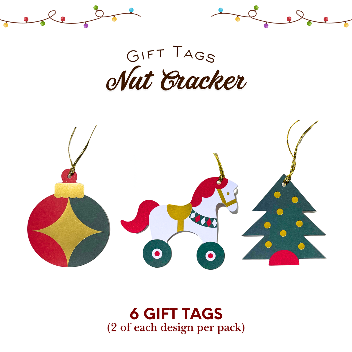 Gift Tags Nutcracker – 6 Pack | Christmas Gift Tags
