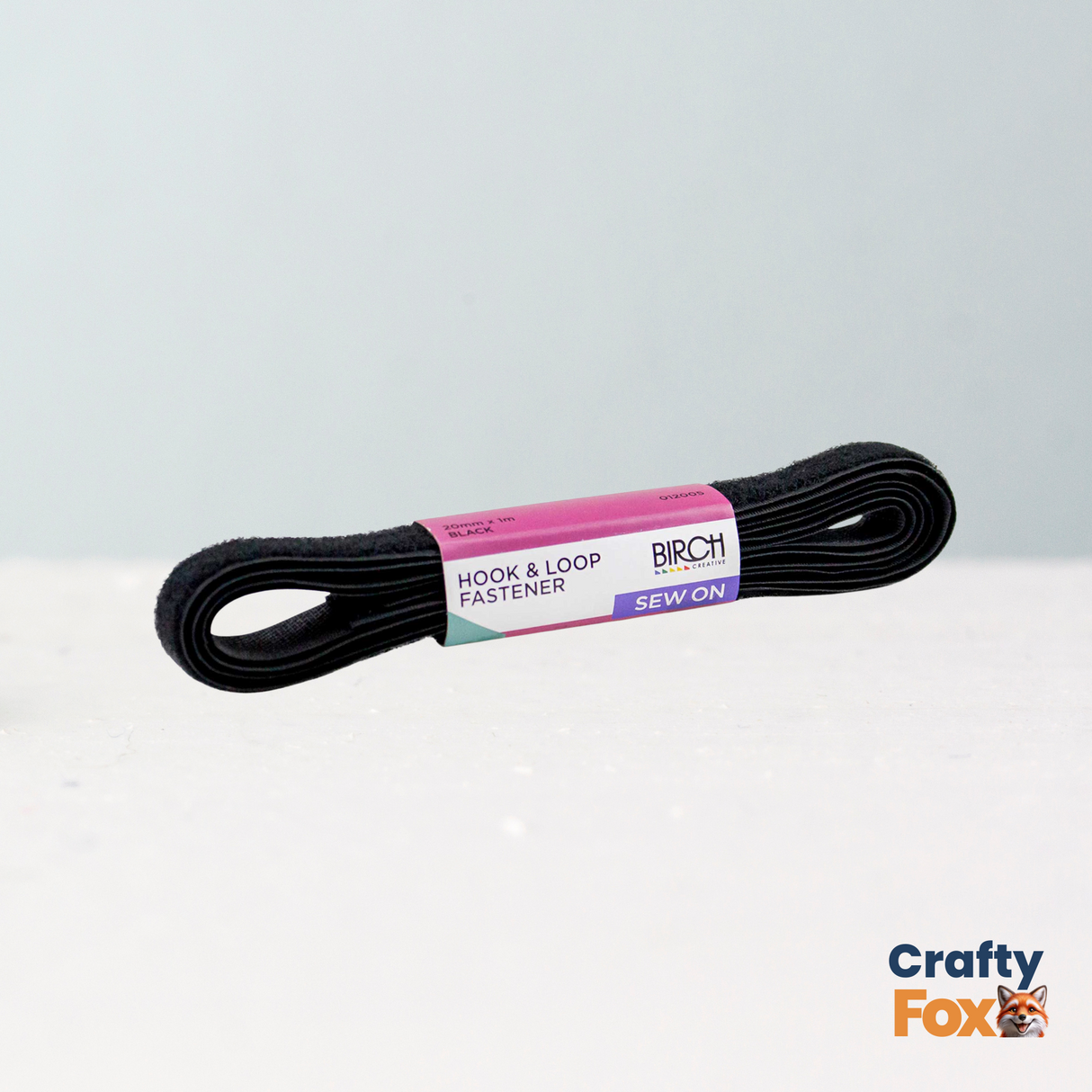 Hook and Loop Fastener – Sew-On Black 1m x 20mm | Birch Creative