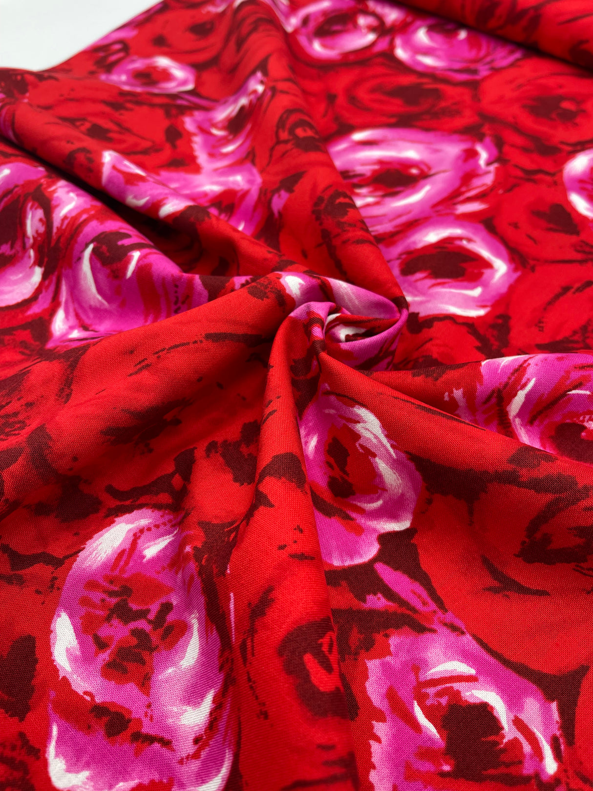 Lana Rose Fabric – Red & Pink Floral Roses | Michael Miller CX6900