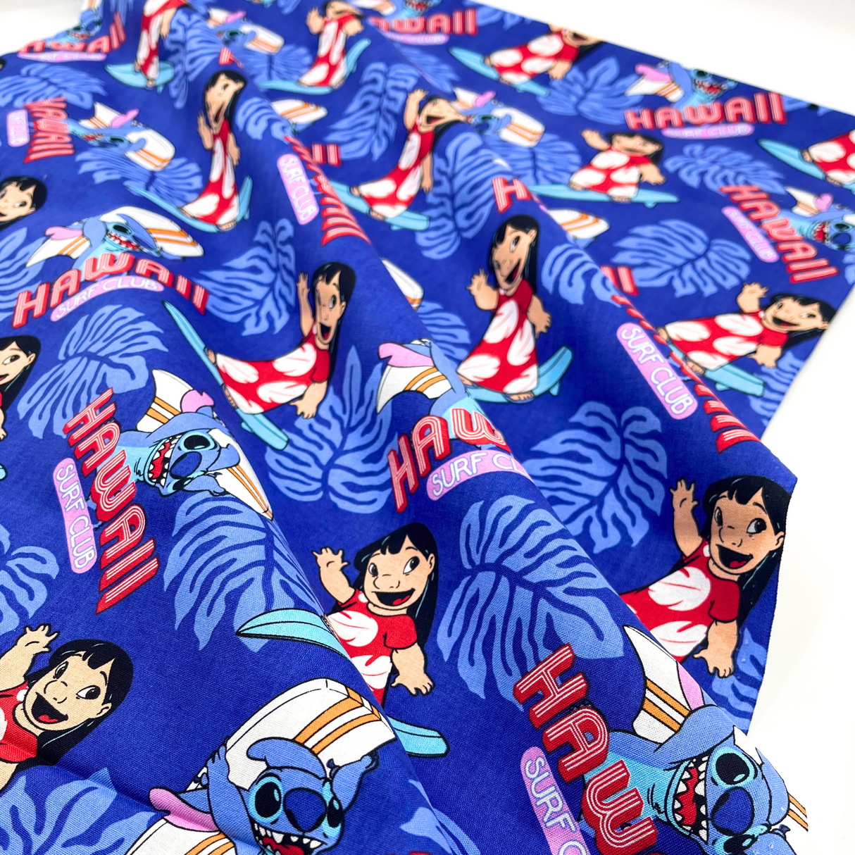 Surf’s Up Lilo & Stitch Cotton Fabric – Rare & Out of Print – Springs Creative SC59298