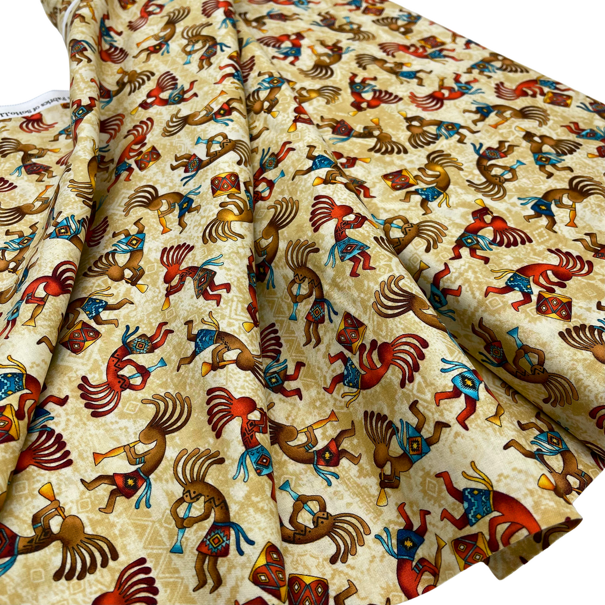 Out West Kokopelli Cotton Quilting Fabric - Timeless Treasures TT-C5038Tan