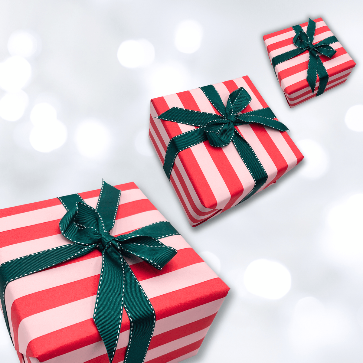 Pavilion Poppy Christmas Wrapping Paper – Red & Pink Stripes
