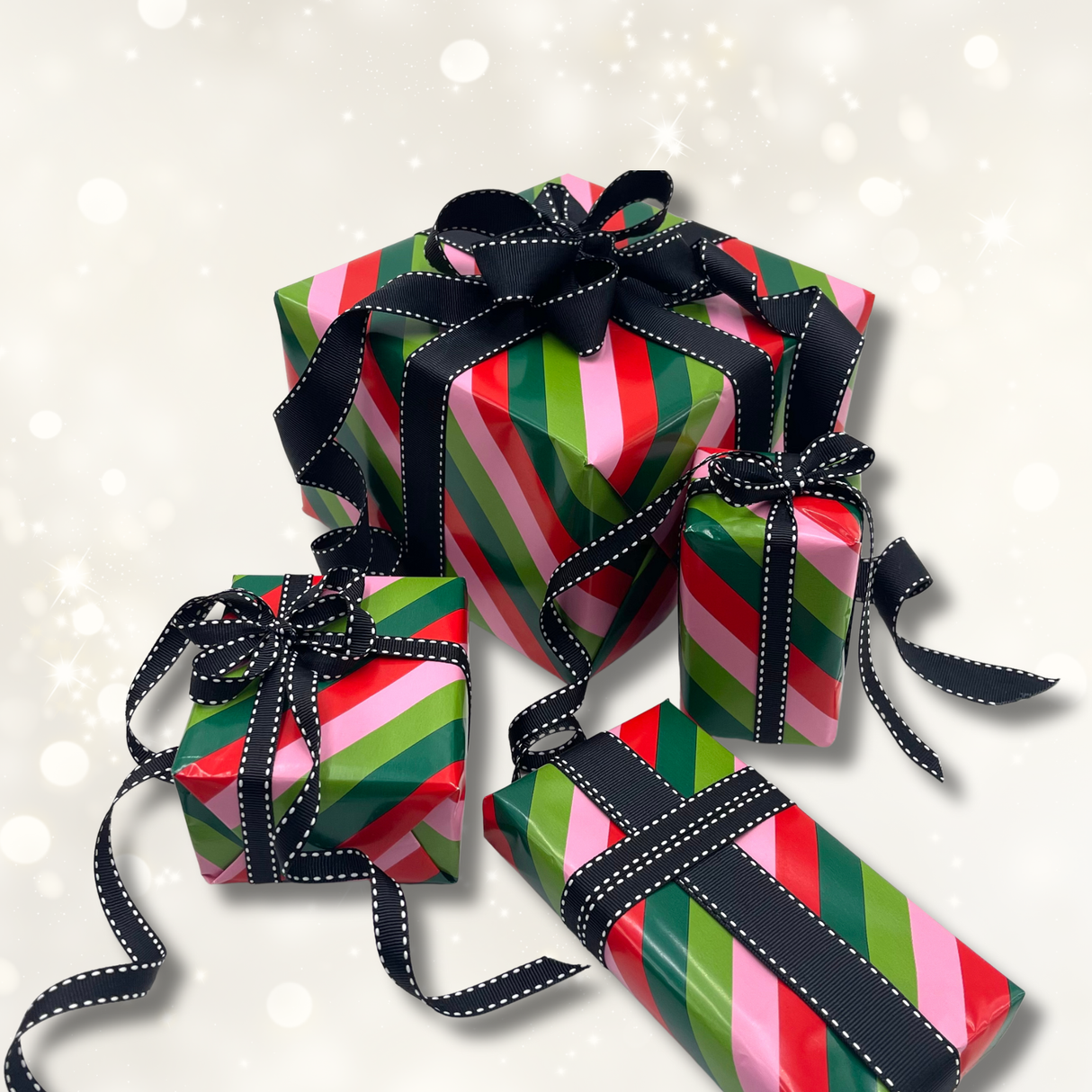 Peppermint Candy Gift Wrapping Paper – 80gsm, 60cm Wide | Festive Christmas Wrap