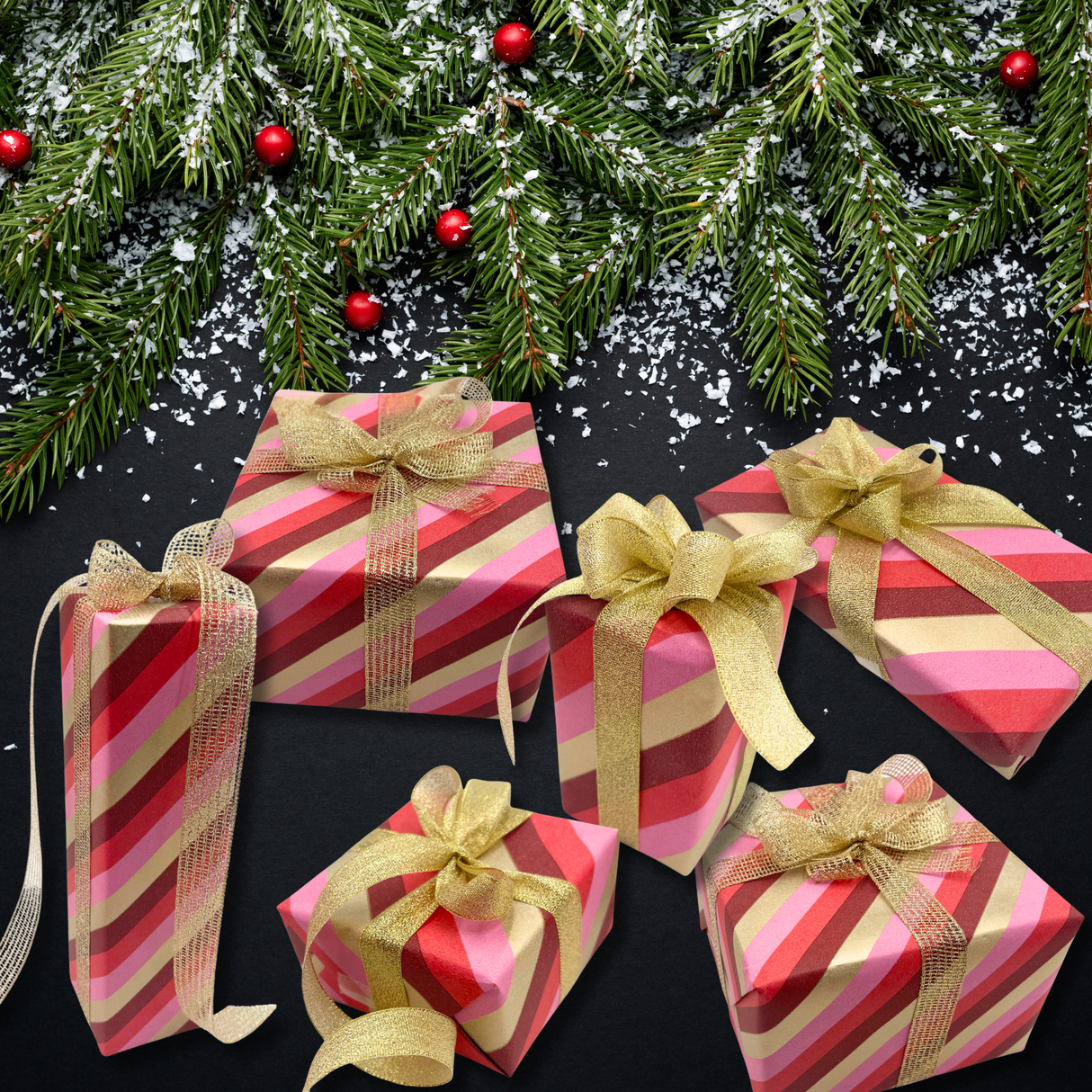 Peppermint Pink Gift Wrapping Paper – 80gsm 60cm Wide | Festive Christmas Wrap