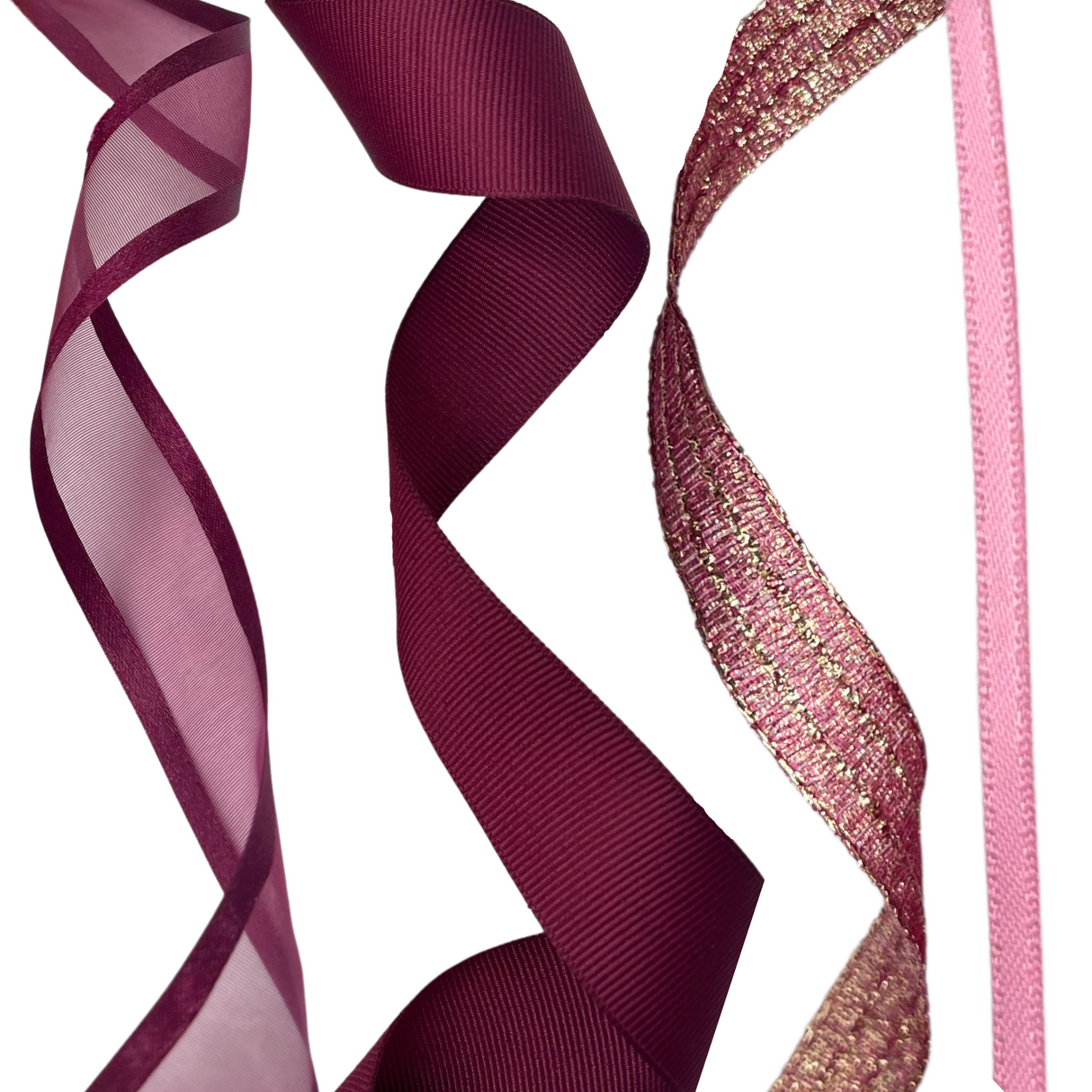 Organza Satin Burgundy Ribbon – Multiple Ribbon Options