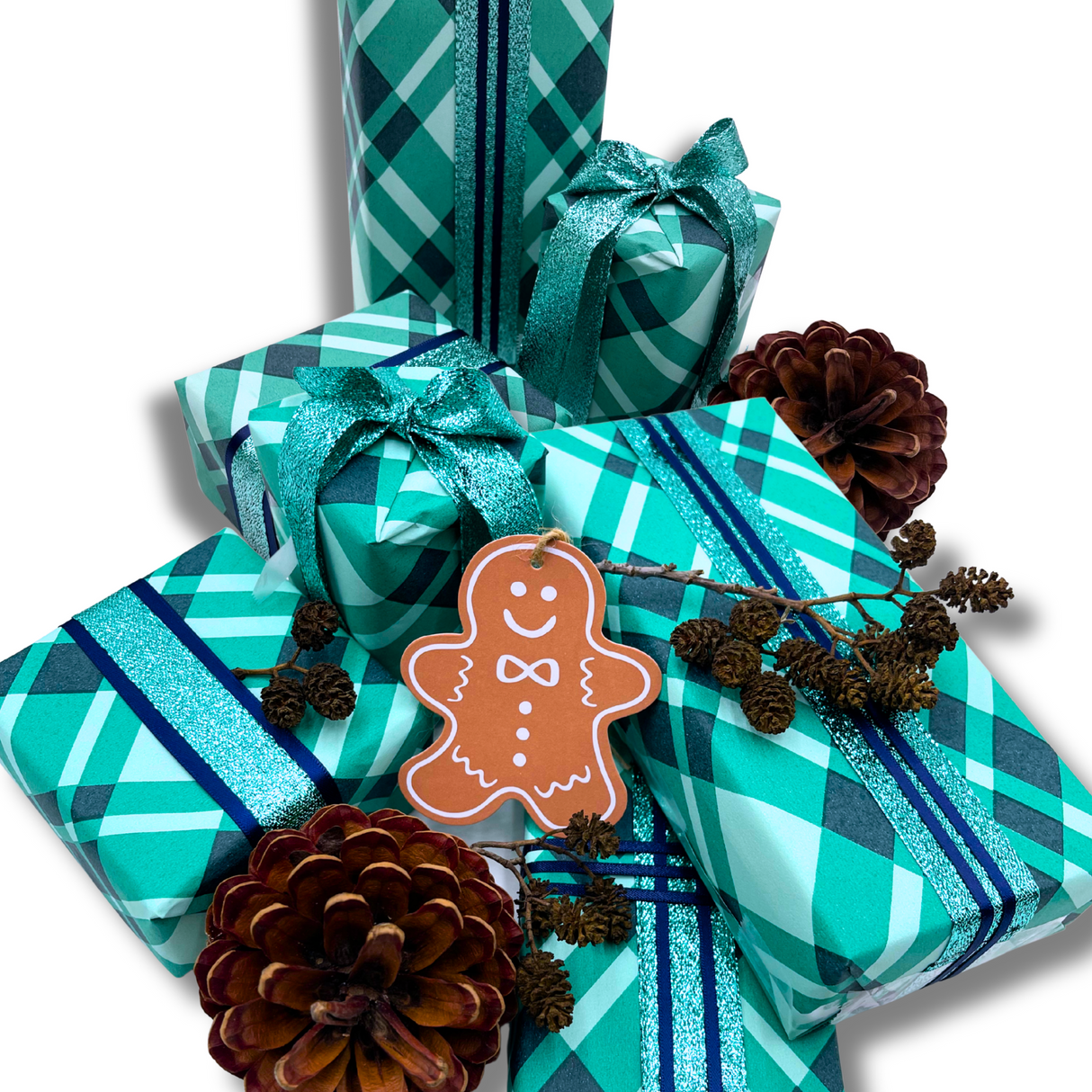 Plaid Forest Green Gift Wrapping Paper – 80gsm, 60cm Wide