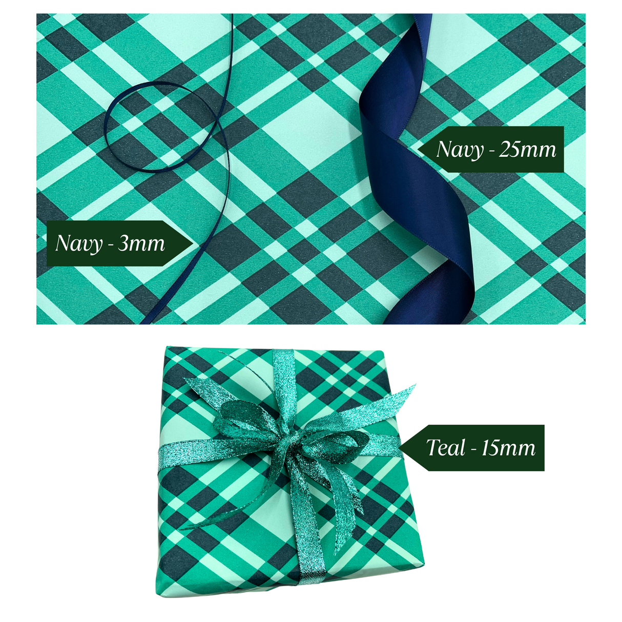 Plaid Forest Green Gift Wrapping Paper – 80gsm, 60cm Wide