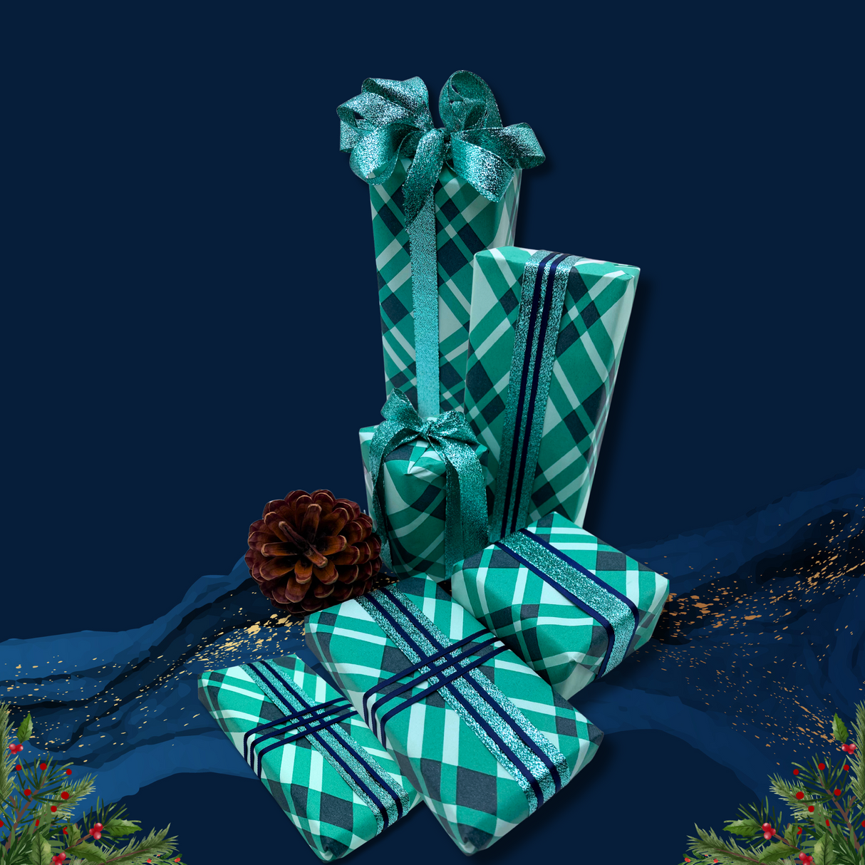 Plaid Forest Green Gift Wrapping Paper – 80gsm, 60cm Wide