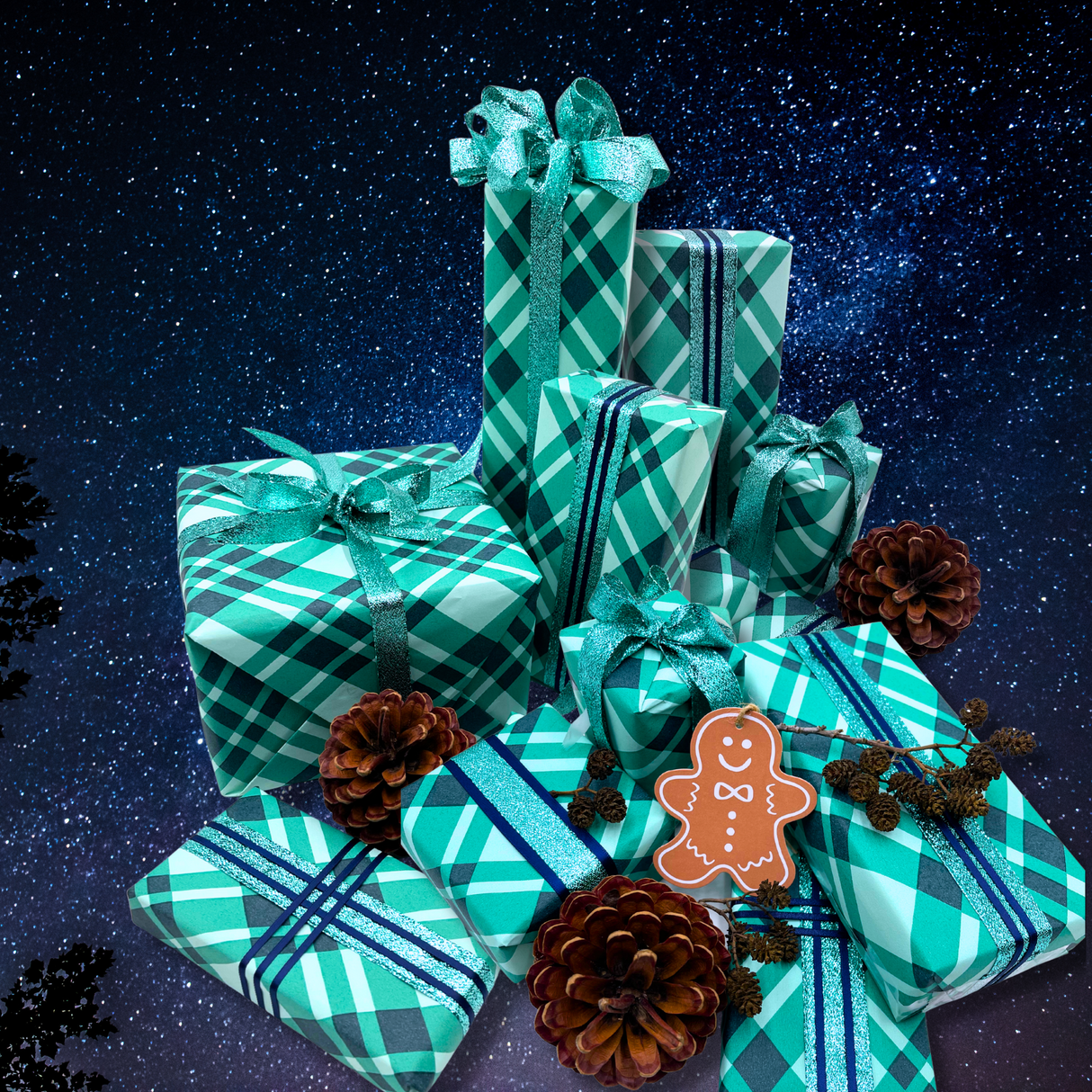 Plaid Forest Green Gift Wrapping Paper – 80gsm, 60cm Wide