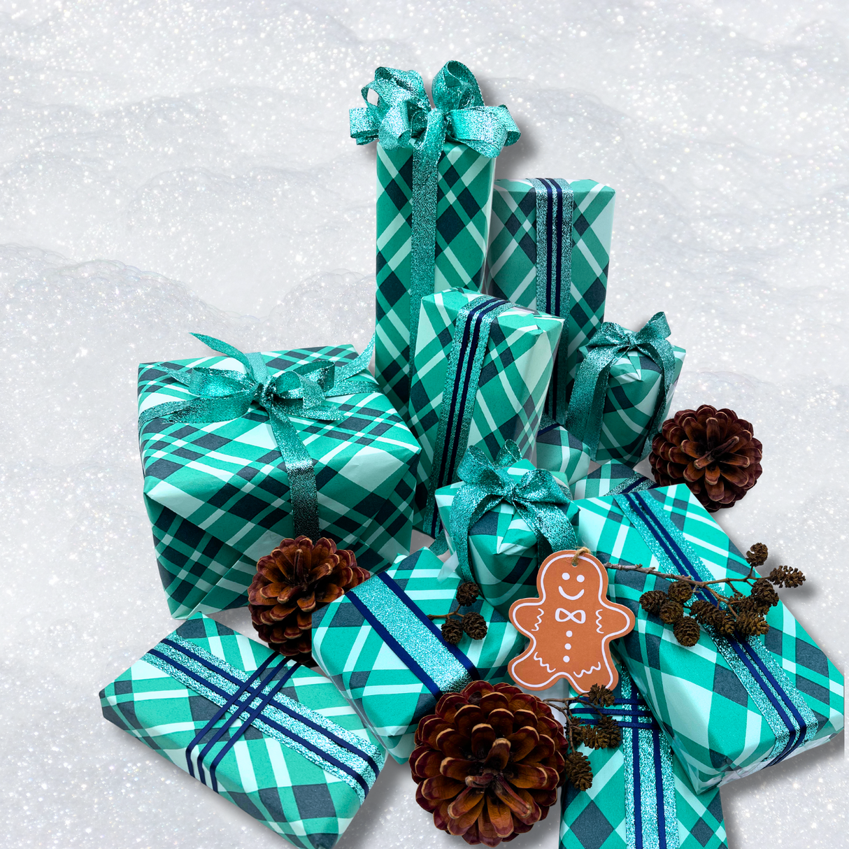 Plaid Forest Green Gift Wrapping Paper – 80gsm, 60cm Wide