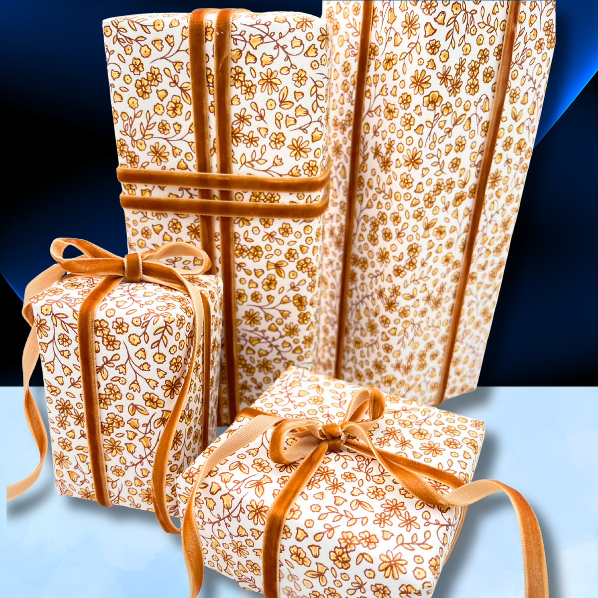 Floral Posy Toffee Gift Wrapping Paper – Rustic Floral