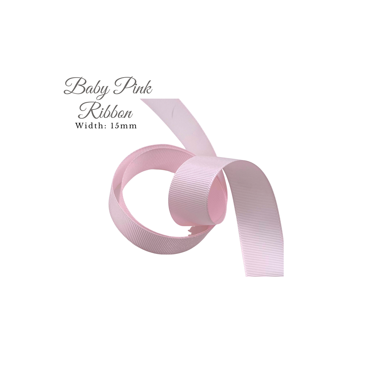 Baby Pink Grosgrain Ribbon | 15mm