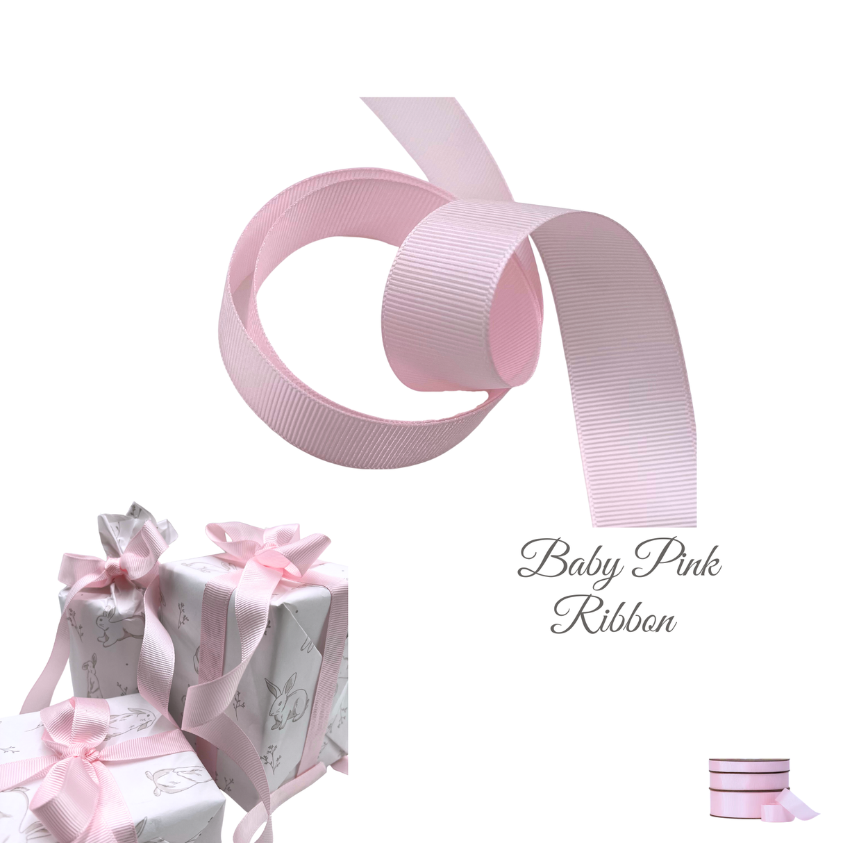 Baby Pink Grosgrain Ribbon | 15mm