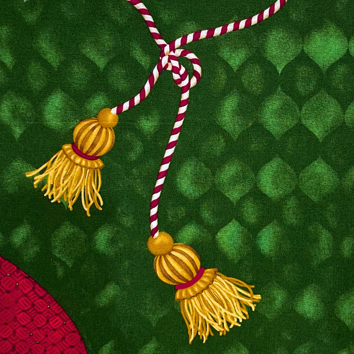 Santa’s Here Green Fabric Panel, Christmas Stocking by Benartex BT6070.45