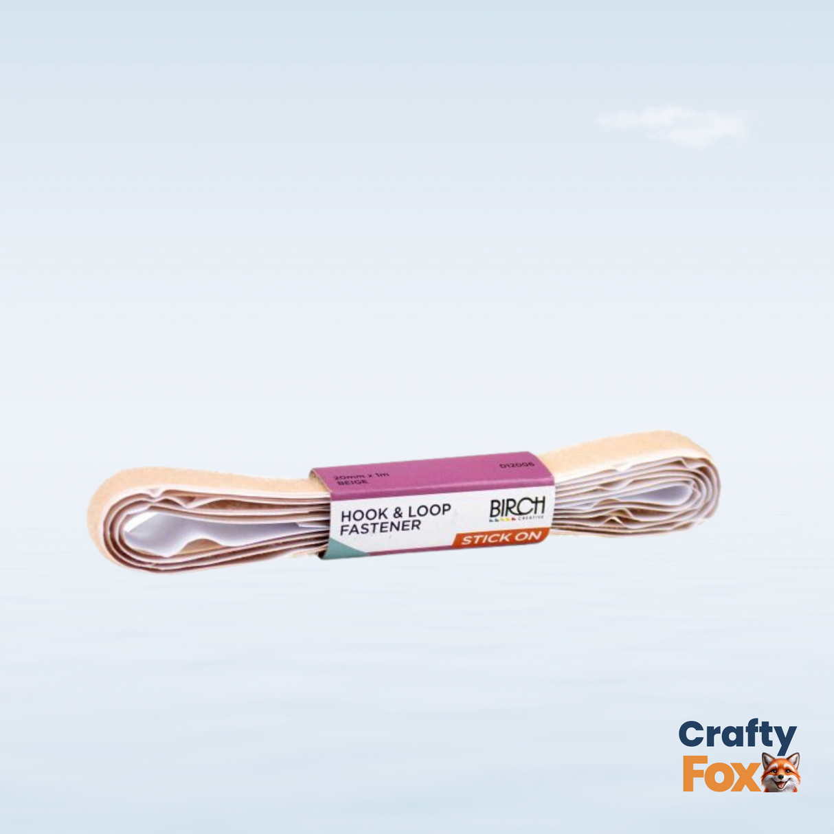 Hook and Loop Fastener – Stick-On Beige 1m x 20mm | Birch Creative