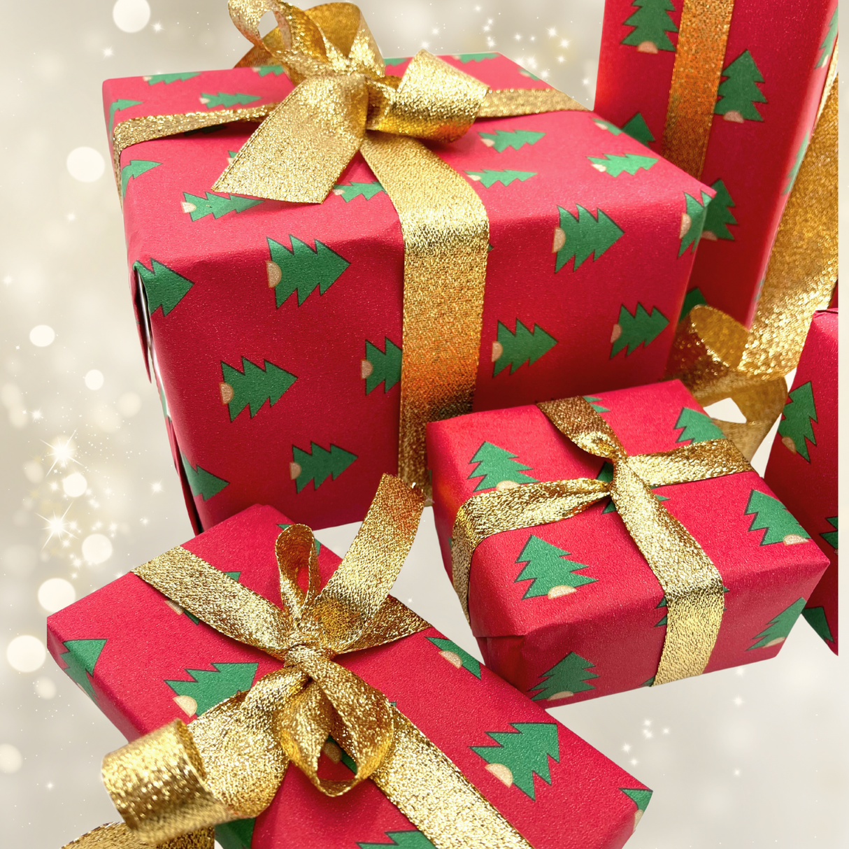 Xmas Pine Gift Wrapping Paper – 80gsm, 60cm Wide | Festive Christmas Wrap