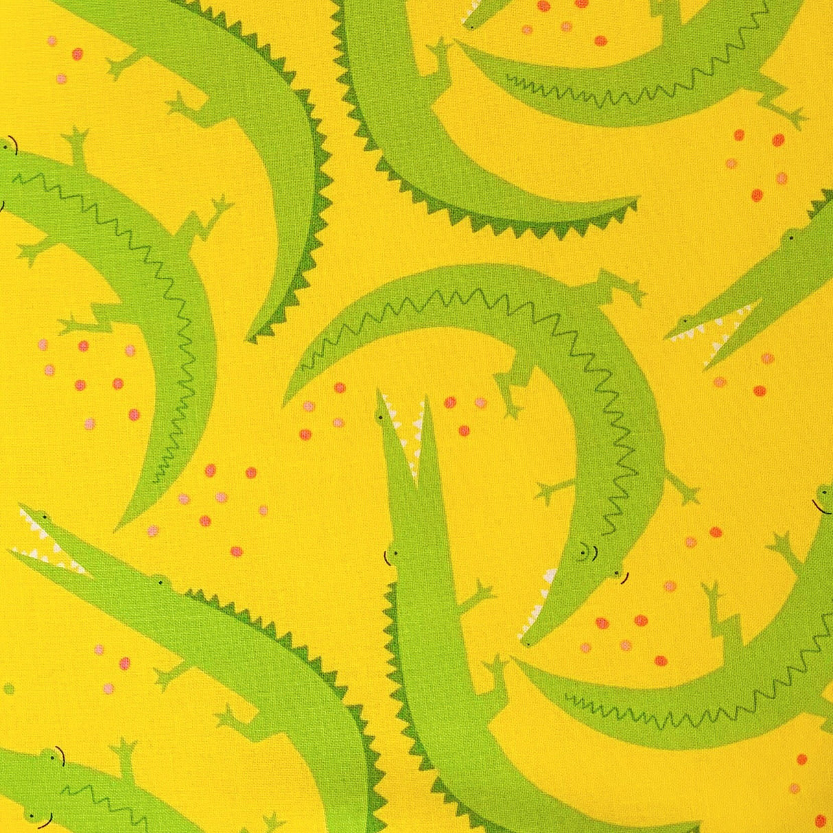 Alligator fabric Everglades Crocodile Fabric, 50cm Chomp Yellow Sunshine by Michael Miller Fabrics