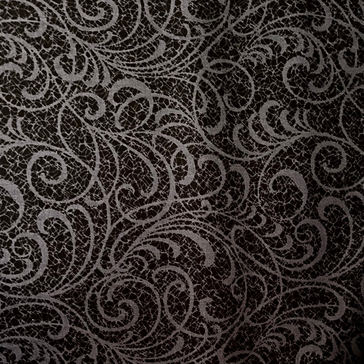 Scrolls Cotton Fabric, Charcoal Swirls, by Benartex Fabrics BT2973.12