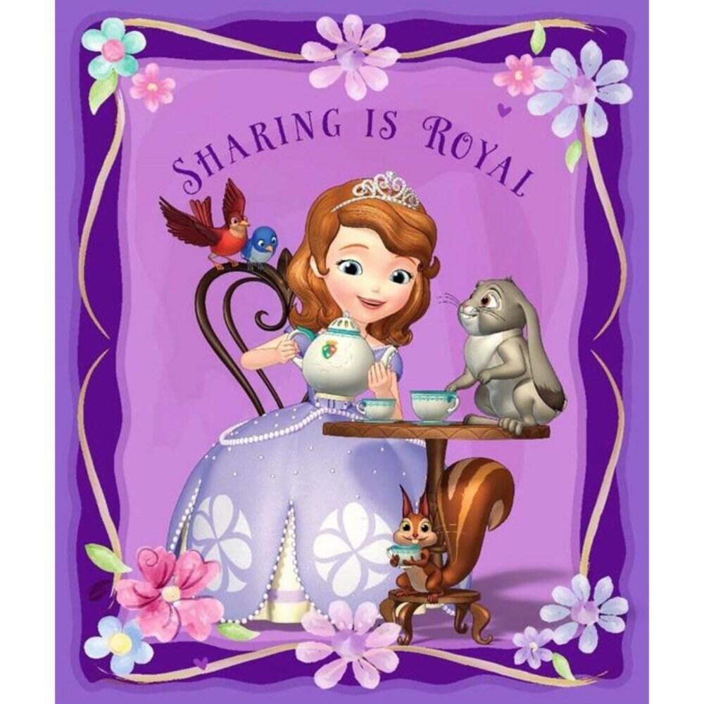Sofia Sharing is Royal, Cotton Quilting, Licensed Fabric Disney (PANEL)