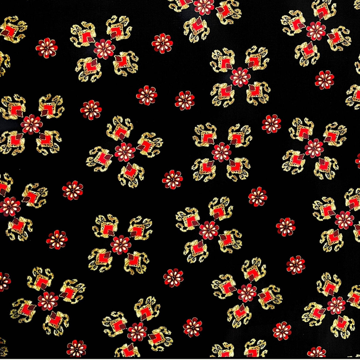 Black Floral Medallions Carmen by Kanvas Benartex Fabrics