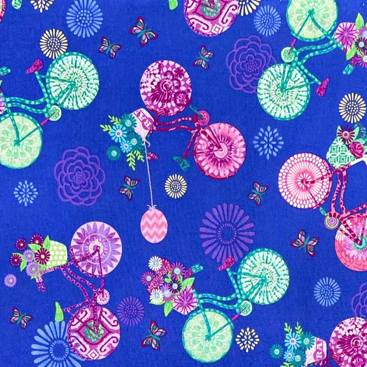 Enjoy the Ride, Bicycles & Butterflies Cotton Quilting fabric by StudioE Fabrics SE3151.57