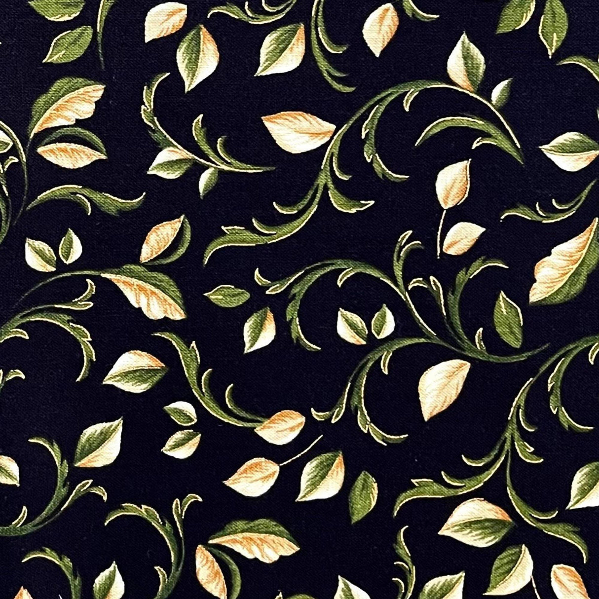 Black Vines background, Carmen fabric, this fabric is 100% Cotton Quilting Craft fabric, by Kanvas Benartex Fabrics