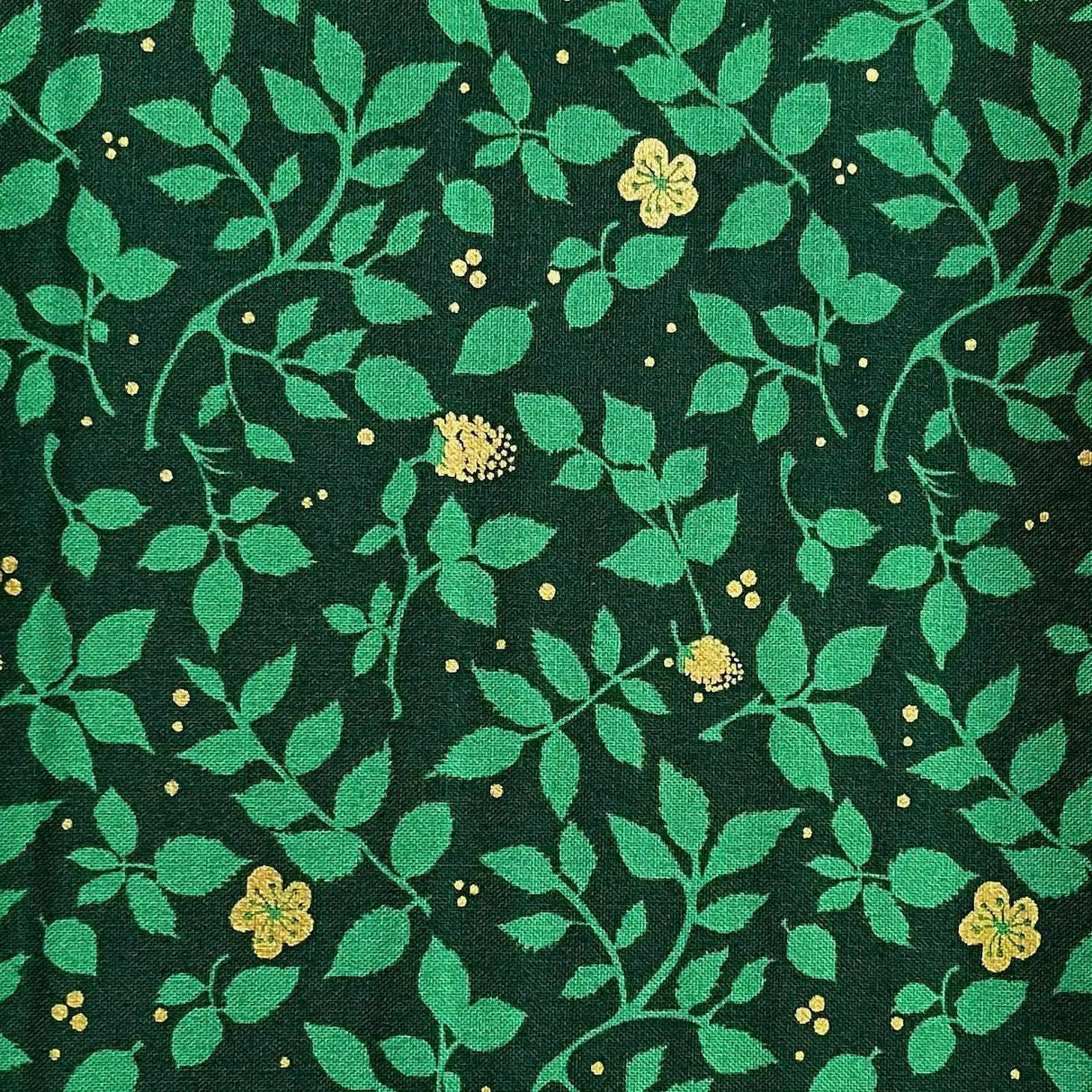 Brambleberry Ridge fabric Christmas Green Quilting Cotton with metallic accents Michael Miller Fabrics 50cm
