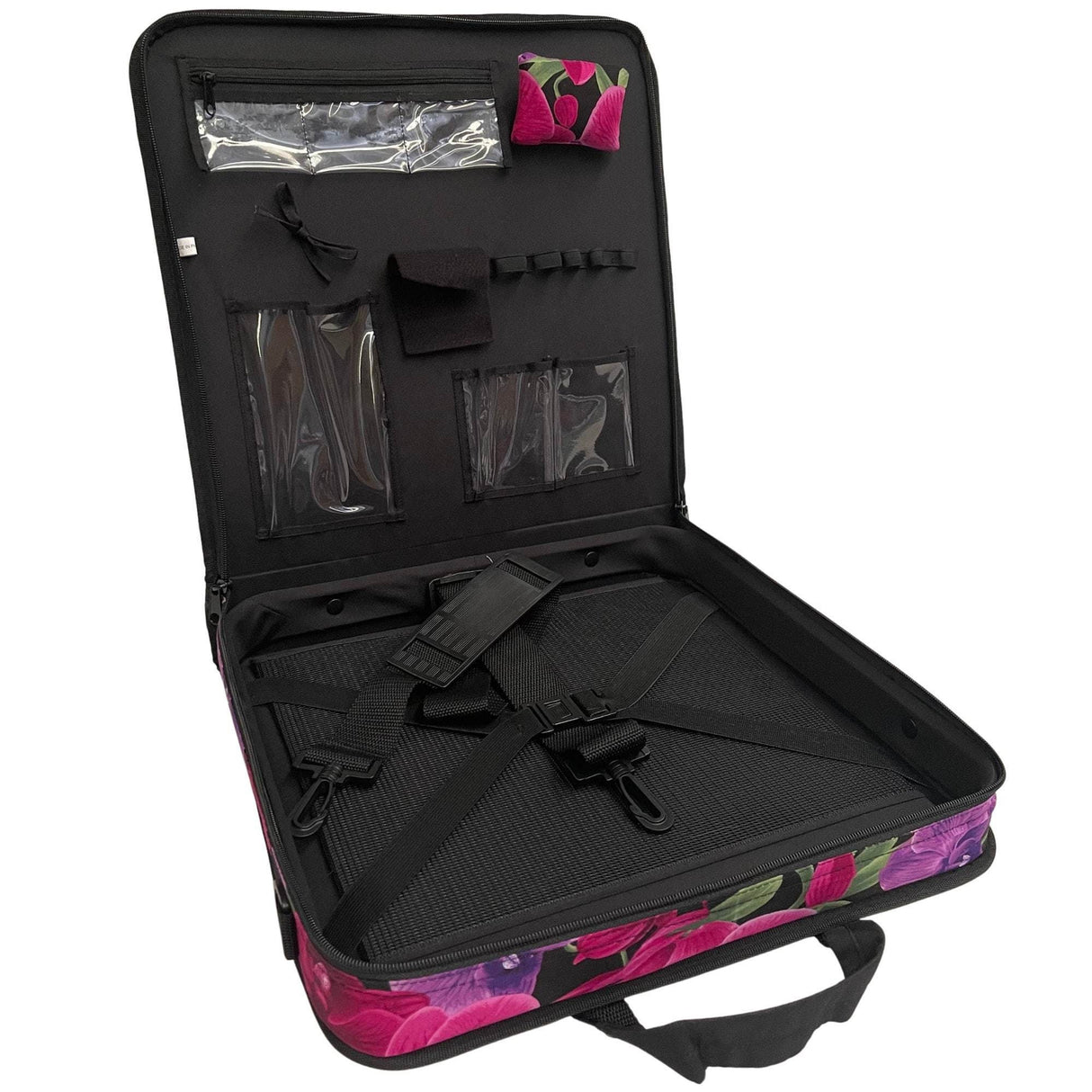 Craft and Quilting Organiser, Orchids fabric, Carry tote