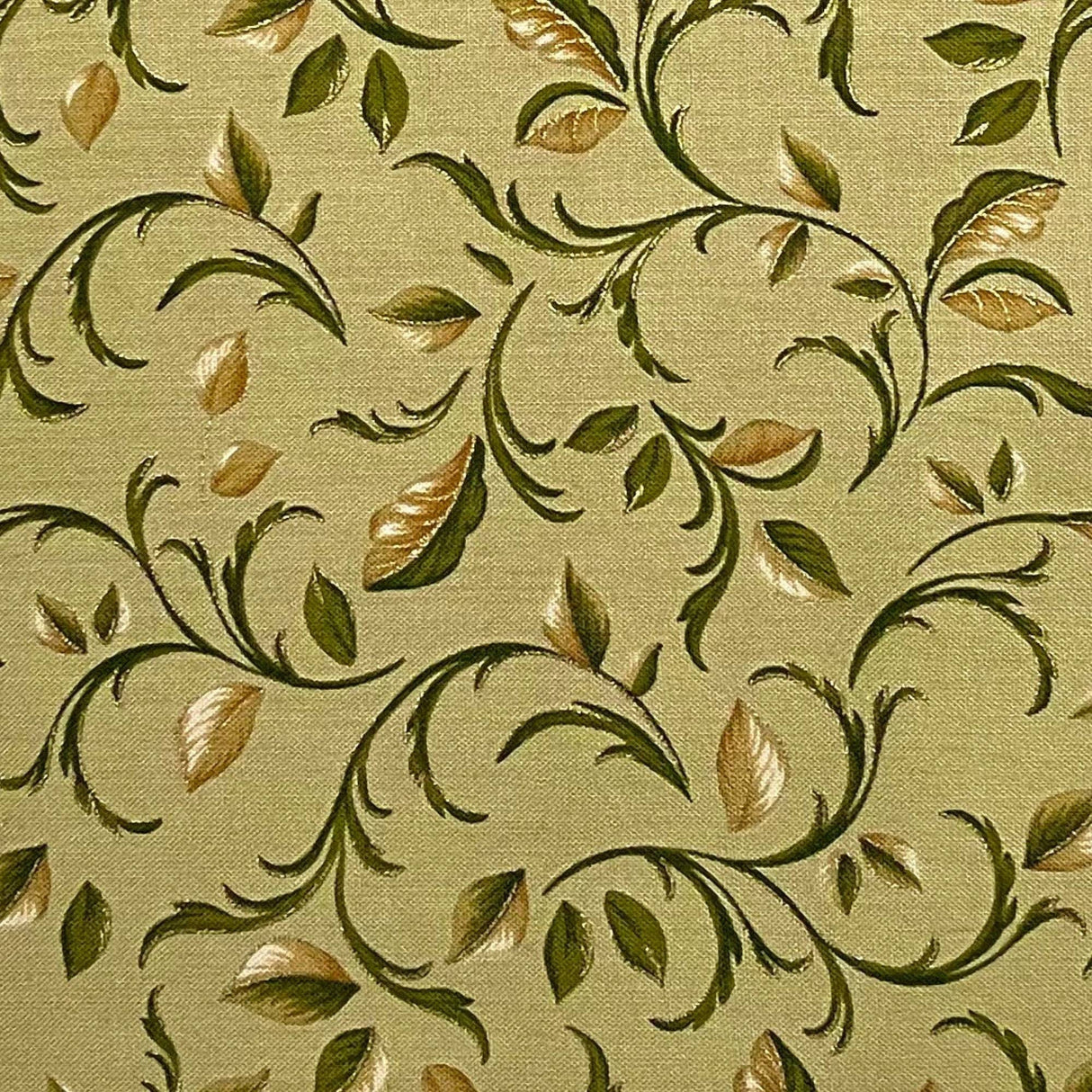 Leaf fabric Green Vines Carmen Quilting cotton fabric by Kanvas Benartex Fabrics