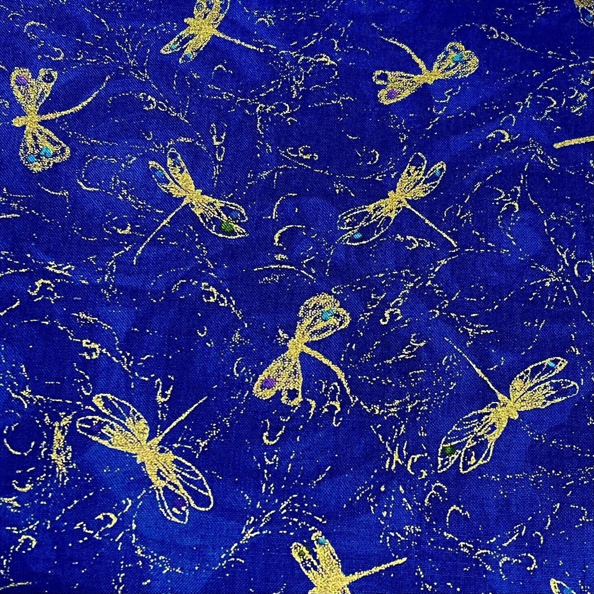 Dragonflies fabric Fly by Night Mini Insects Bugs Royal Blue Timeless Treasures Fabric CM6097-Night Cotton, Quilting, Craft, fabric
