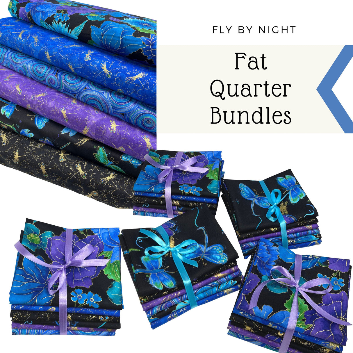 Fat Quarter bundle Fly by Night Fat Quarter Quilting Fabric Bundle - LAST ONE LEFT