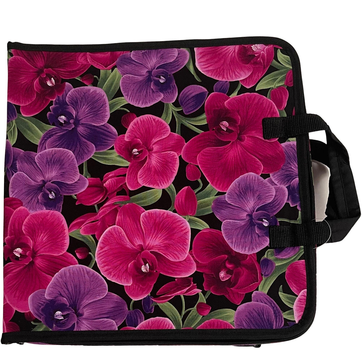 Craft and Quilting Organiser, Orchids fabric, Carry tote