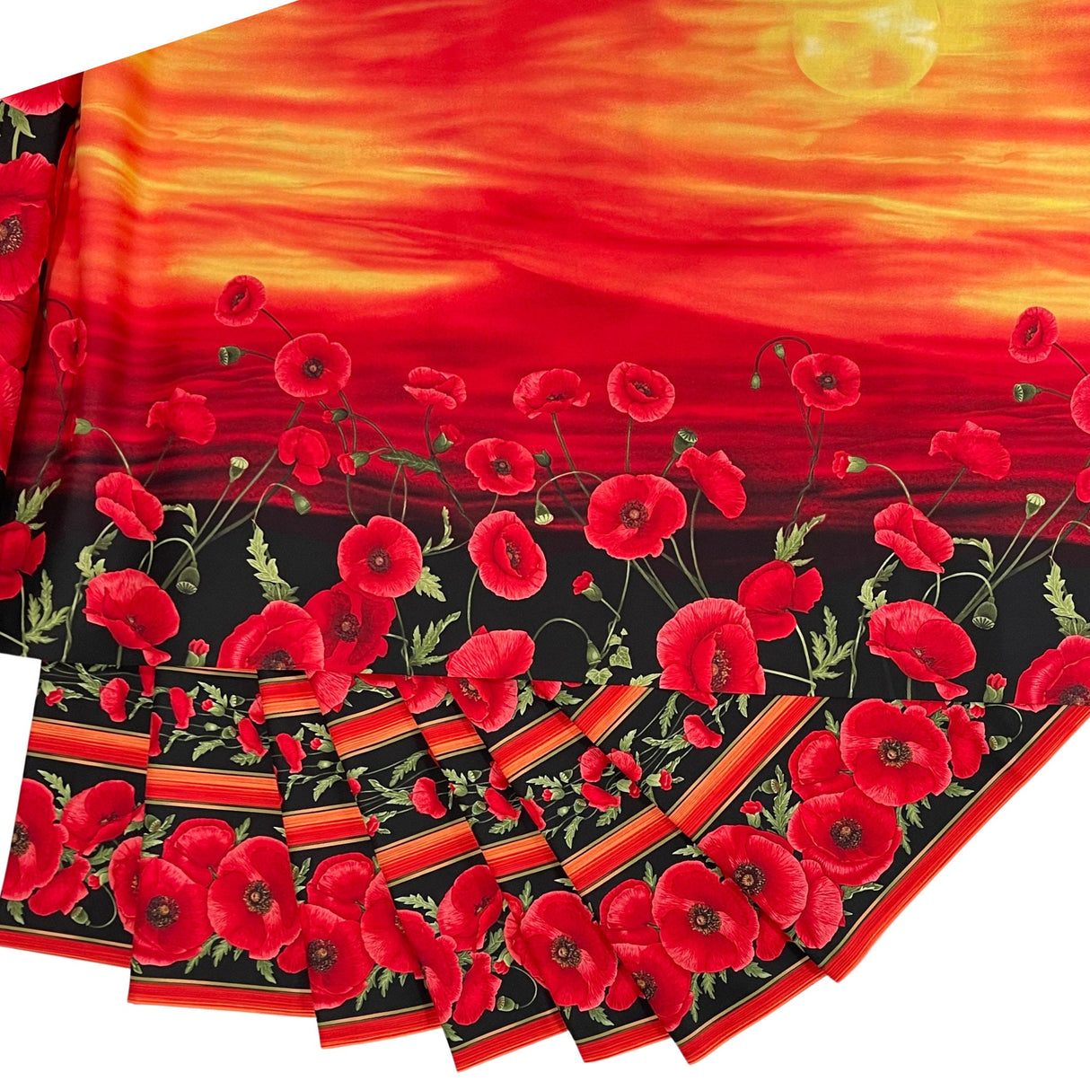 ANZAC Fabric Poppies Panel Fabric Timeless Treasures