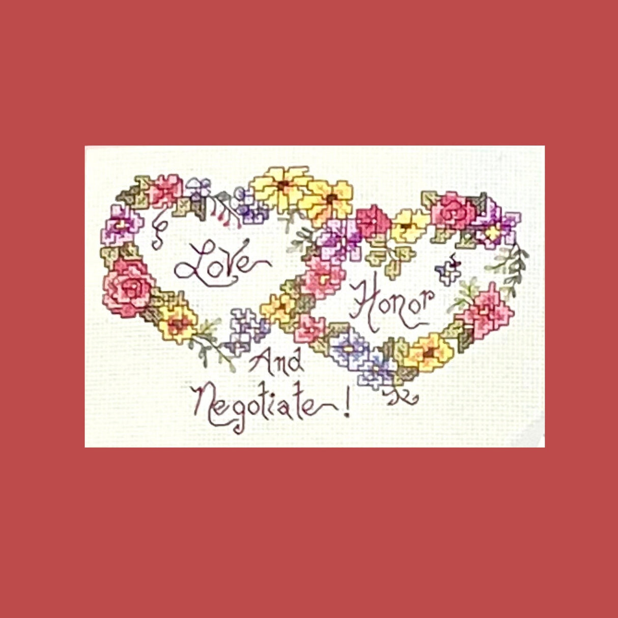 Cross Stitch Counted Kit Love Honor & Negotiate Expressions Bucilla Kit - 42540