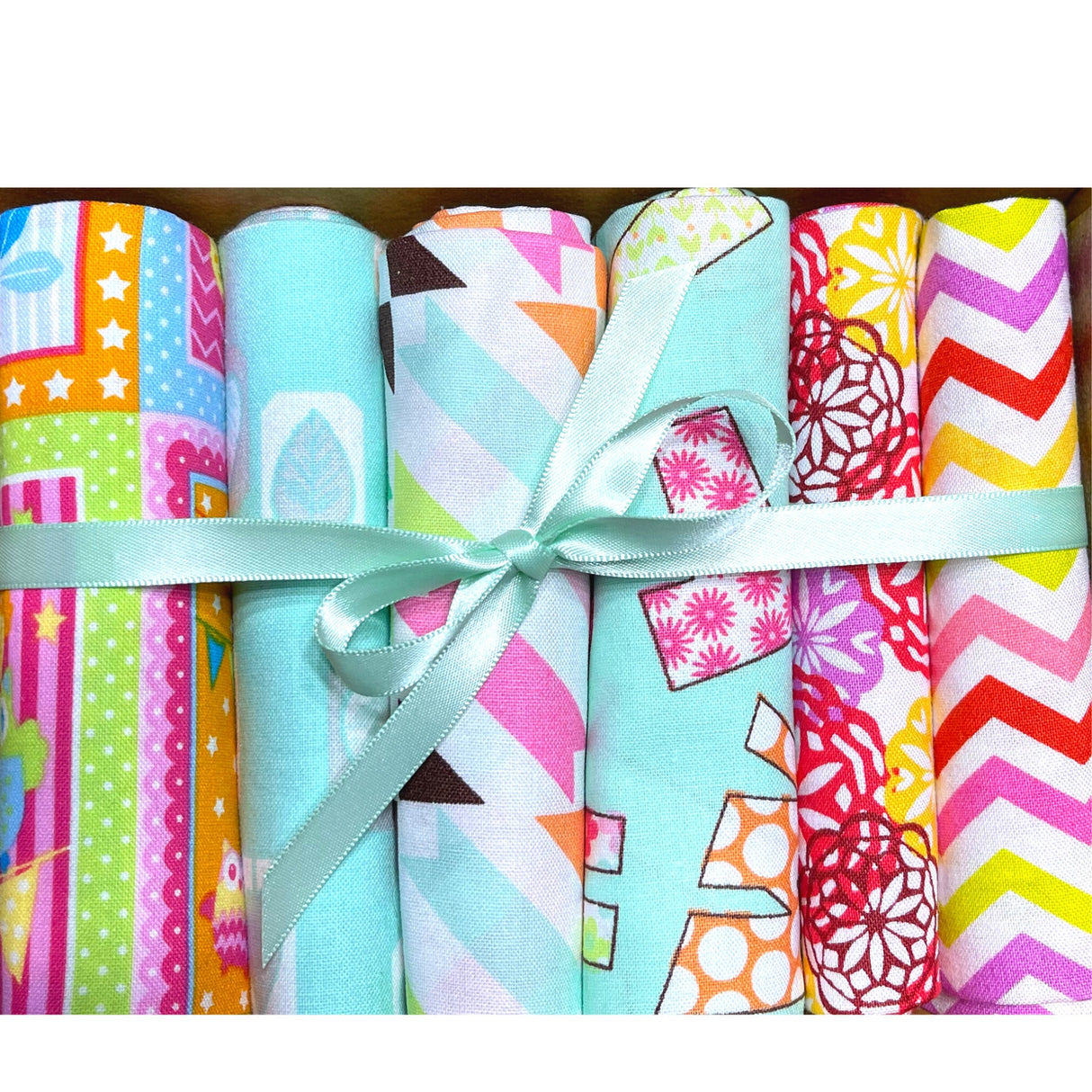 Fabric Gift Box Brights3 Fat Quarter Out of Print Quilting Cotton Fabric 6 Fat Quarters